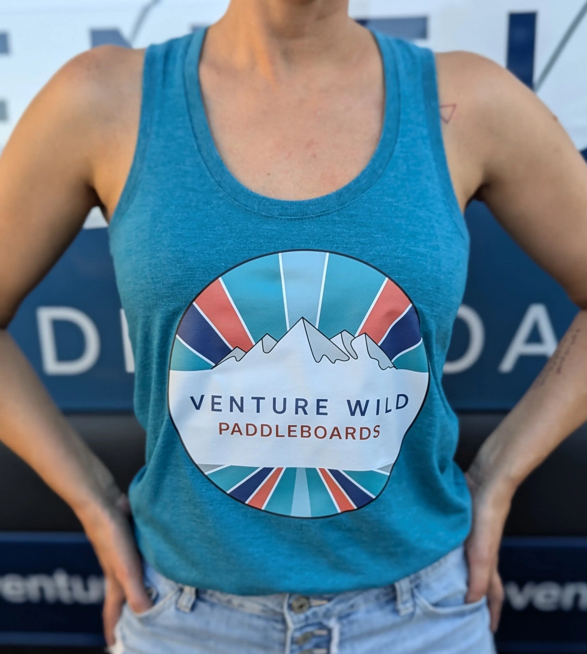 Womens Tank- Blue Starburst Venture Wild